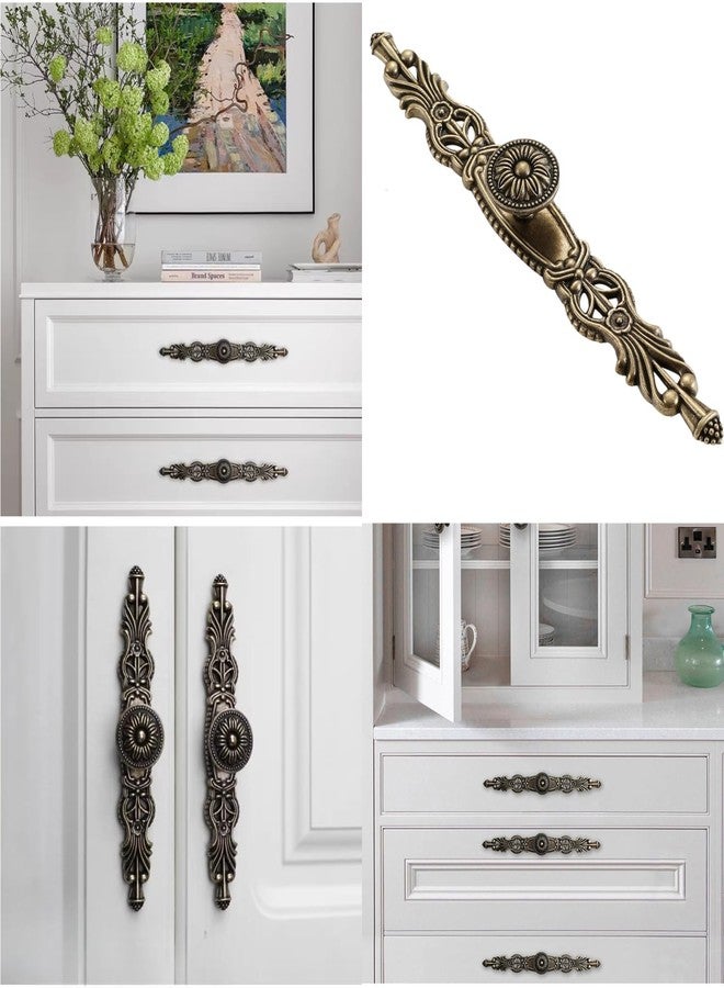 Ahamo Antique Brass Drawer Handles & Pulls - Traditional 160mm Hole Center Cupboard Handle, Vintage Brass Handles for Cabinets, Doors, Wardrobes & Furniture (Set of 1) - Image 3